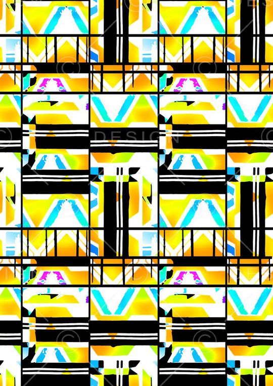 抽象几何印花华亿平台图片