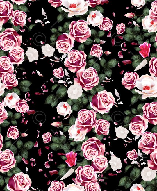 玫瑰花印花华亿平台图片