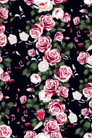 玫瑰花印花华亿平台图片