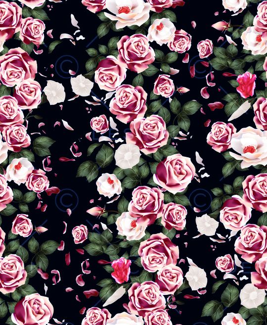 玫瑰花印花华亿平台图片