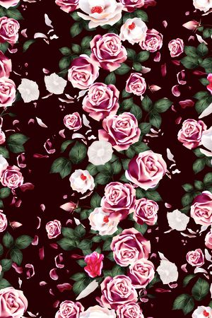 玫瑰花印花华亿平台图片