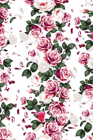 玫瑰花印花华亿平台图片