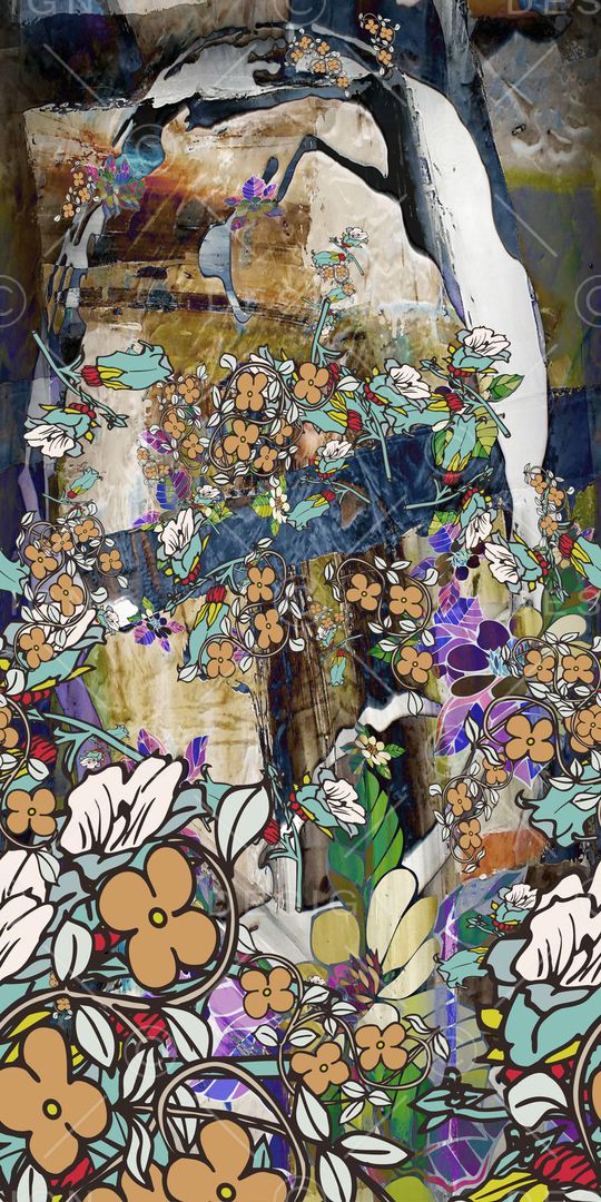 渐变几何印花华亿平台图片