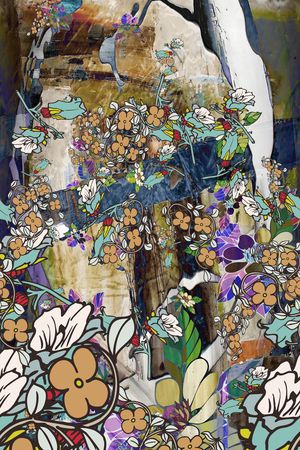 渐变几何印花华亿平台图片