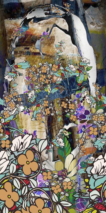 渐变几何印花华亿平台图片