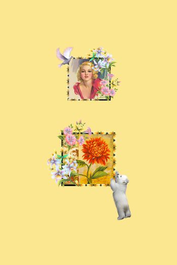 534565-田园风手绘花卉美人熊仔印花-密语系