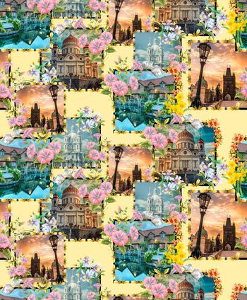 534567-田园风手绘花卉梦中城市-密语系列