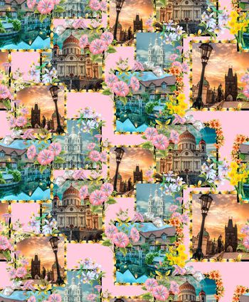 534570-田园风手绘花卉梦中城市-色3-密语