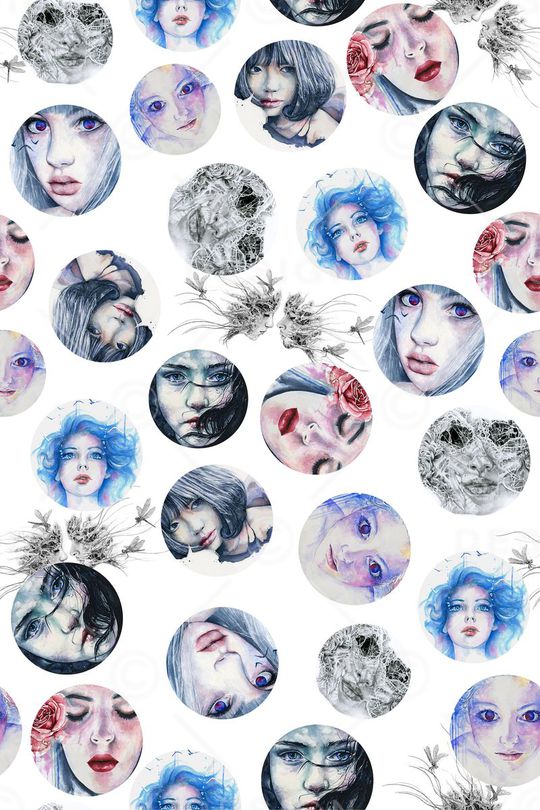 插画女孩印花华亿平台图片