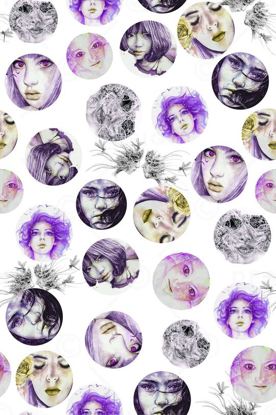 插画女孩印花华亿平台图片