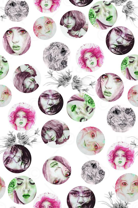 插画女孩印花华亿平台图片