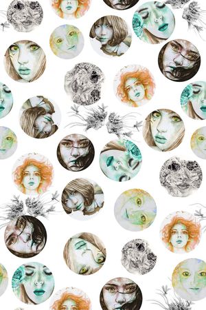 插画女孩印花华亿平台图片