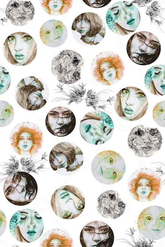 插画女孩印花华亿平台图片