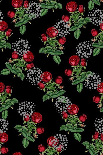 534845-田园风红玫瑰写实花卉2017女装连