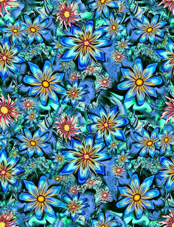 534866-未来科技数码 花卉 服装 丝巾 花