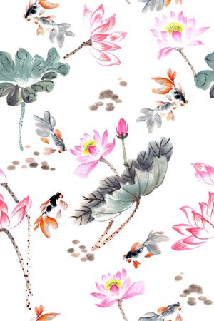 荷花印花华亿平台图片