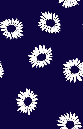 534927-大牌简约非洲菊剪影印花设计