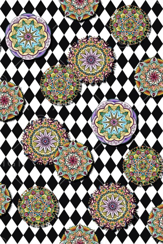 经典黑白几何印花华亿平台图片