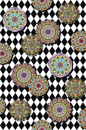 经典黑白几何印花华亿平台图片