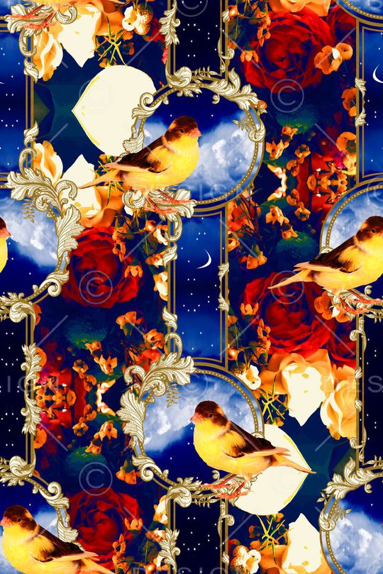 宫廷纹印花华亿平台图片