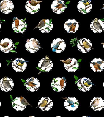 535015-时尚潮流清新树枝鸟图案华亿平台