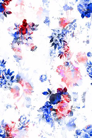 抽象炫彩 花卉印花华亿平台图片