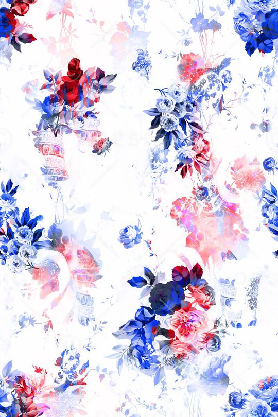 抽象炫彩 花卉印花华亿平台图片