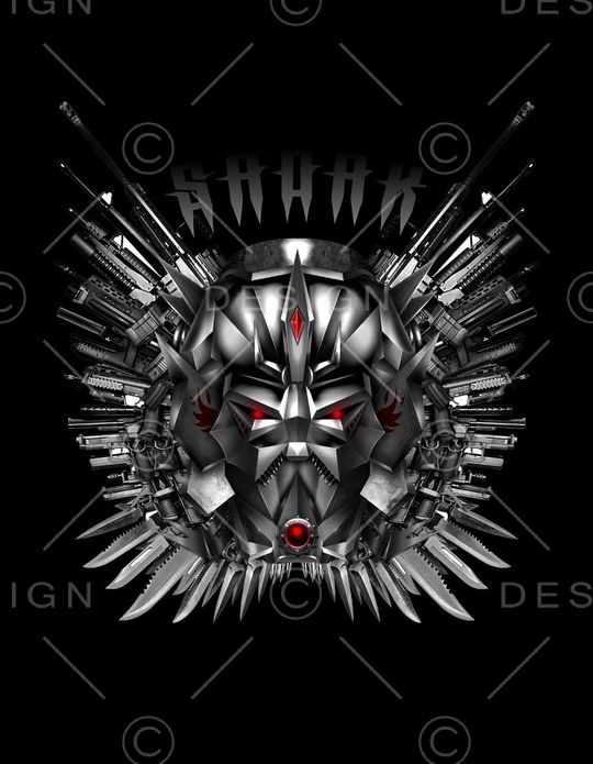 霸气机械头印花华亿平台图片