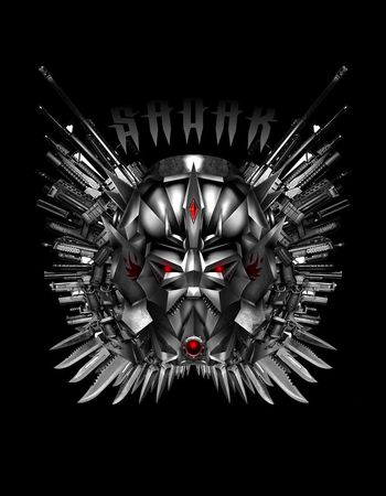 霸气机械头印花华亿平台图片