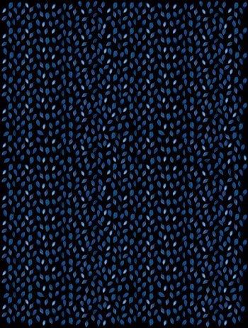 535098-时尚树叶，深邃蓝色，不规则排列印花