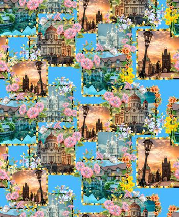 535102-田园风手绘花卉梦中城市-密语系列