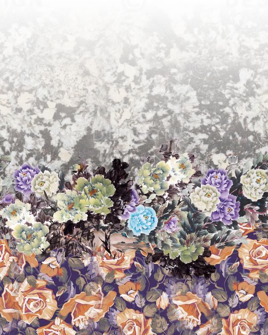 国画花卉印花华亿平台图片