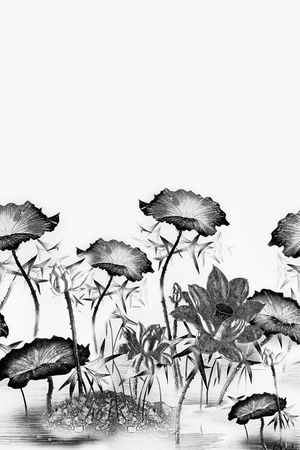 原创 定位 时尚 立体 金属 雕刻 荷塘印花华亿平台图片