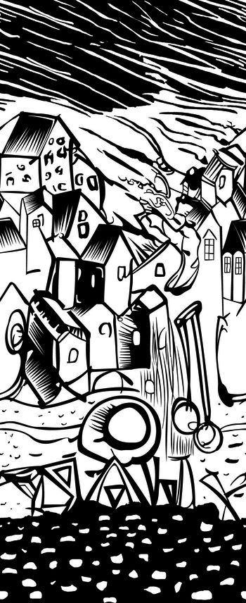 535134-时尚手绘房子