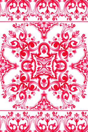 复古青花瓷印花华亿平台图片