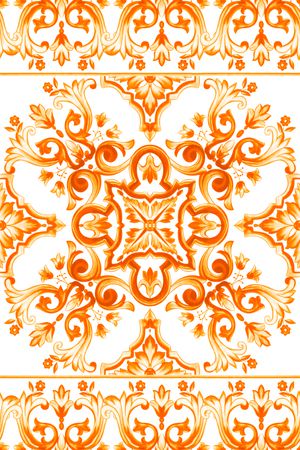 复古青花瓷印花华亿平台图片