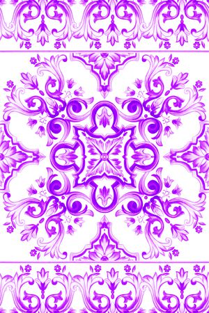 复古青花瓷印花华亿平台图片