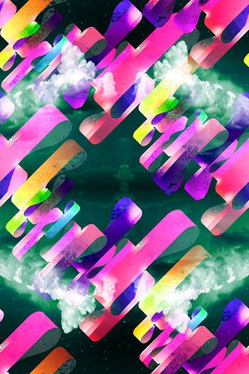 535295-抽象自然云朵彩色飘带图案