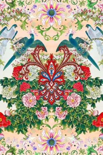 535314-对称定位中国风佩斯利花卉