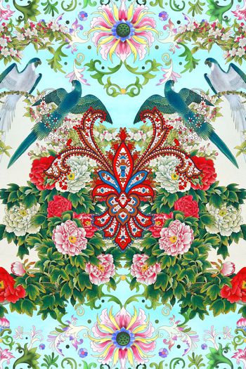 535315-对称定位中国风佩斯利花卉