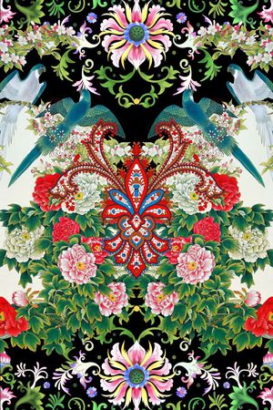 中国风印花华亿平台图片