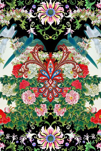 535316-对称定位中国风佩斯利花卉