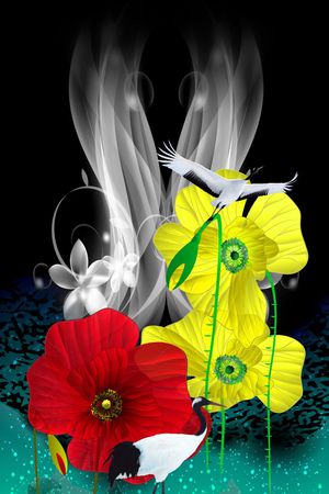 白鹤印花华亿平台图片