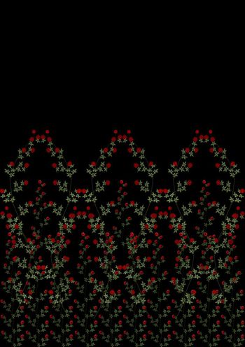 535333-复古 时尚玫瑰花 枝叶组合 华亿平台