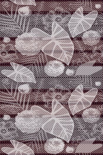 535338-抽象条纹纹理树叶男装羽绒服图案