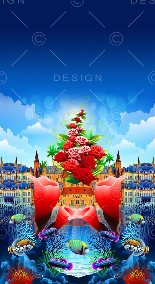 城市风景印花华亿平台图片