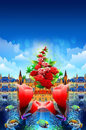 城市风景印花华亿平台图片