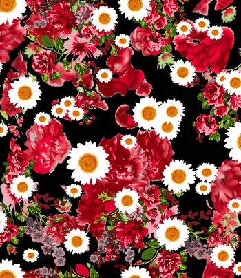 杜嘉班娜印花  牡丹   向日葵  西西里  清新花卉  男女装印花印花华亿平台图片