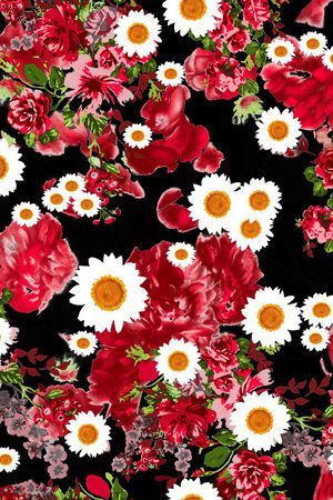 杜嘉班娜印花  牡丹   向日葵  西西里  清新花卉  男女装印花印花华亿平台图片