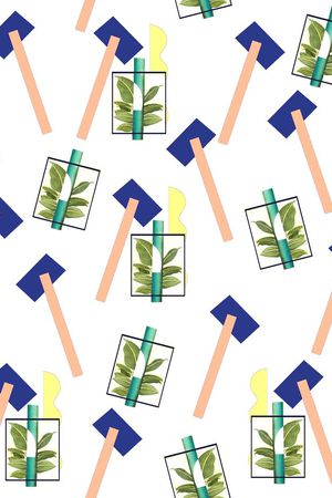 几何与植物花卉印花华亿平台图片